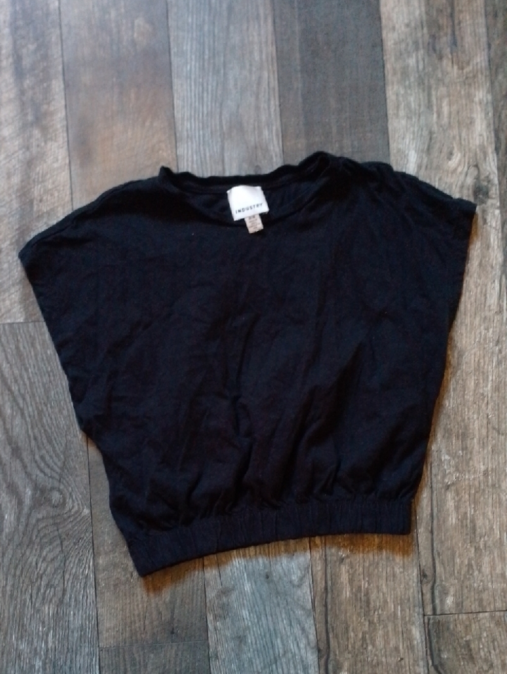 Industry Republic Clothing Black Short Sleeve Crop Top 100% Cotton